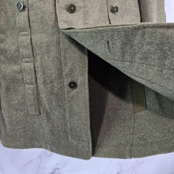 Vintage Wool Jacket Mens Small Green West Germany 60s Coat Military Cold War - Picture 7 of 16